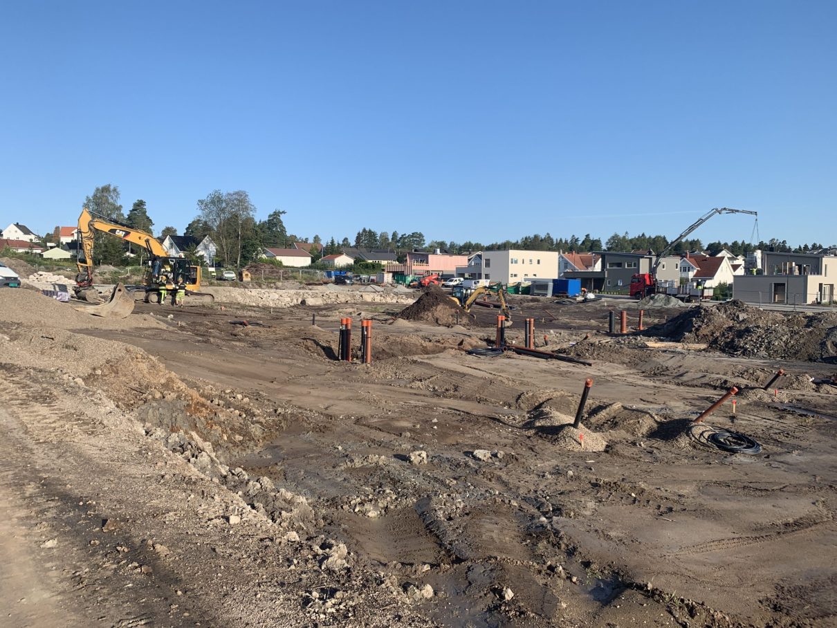 Glasopor brukes til kompensert fundamentering på grunn av varierende grunnforhold